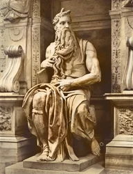 Tumba del papa Julio II 1453-1513, detalle de Moisés, 1513-16